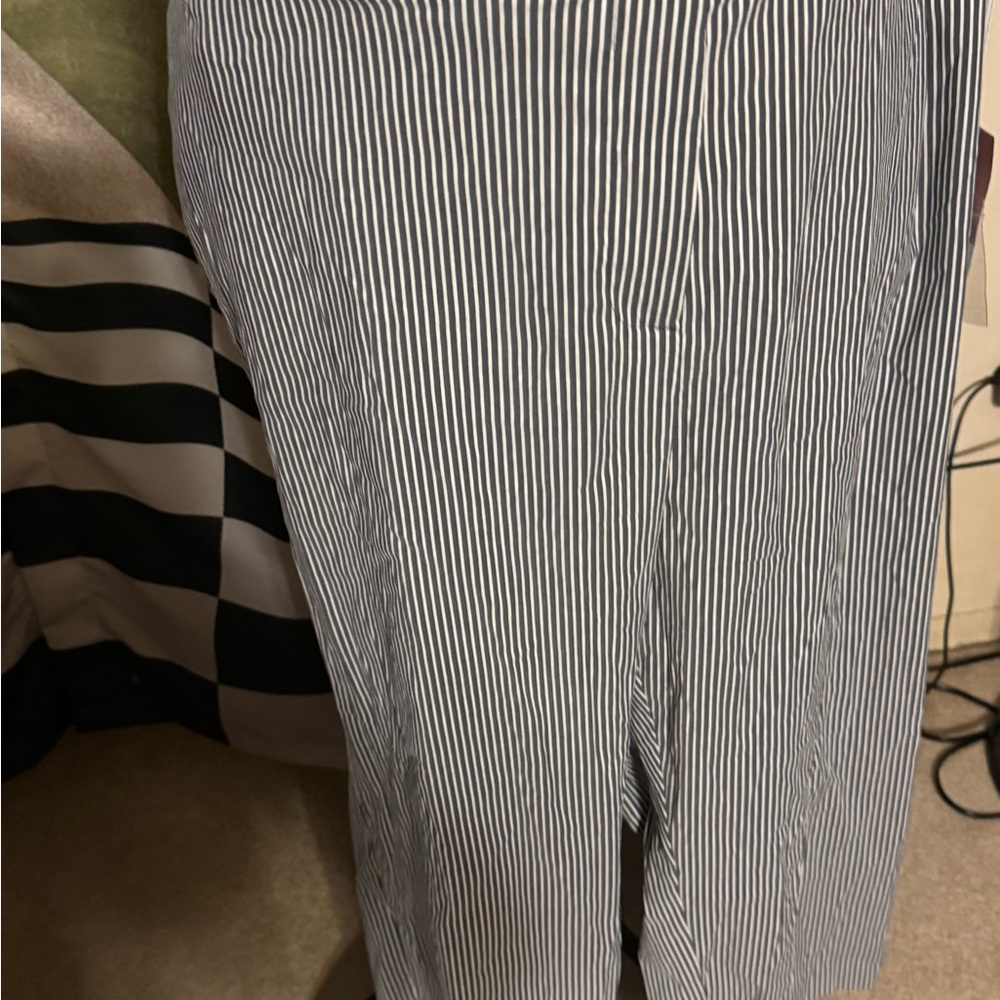 Lane Bryant White and Blue Skinny Crop Allie Pant